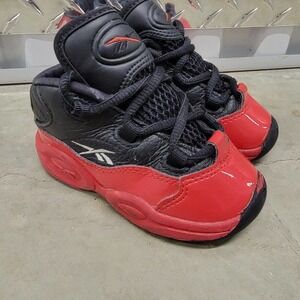 Reebok Question Mid Street Sleigh Youth Shoes Size 6 (GV7184) Black/Red Iverson‎